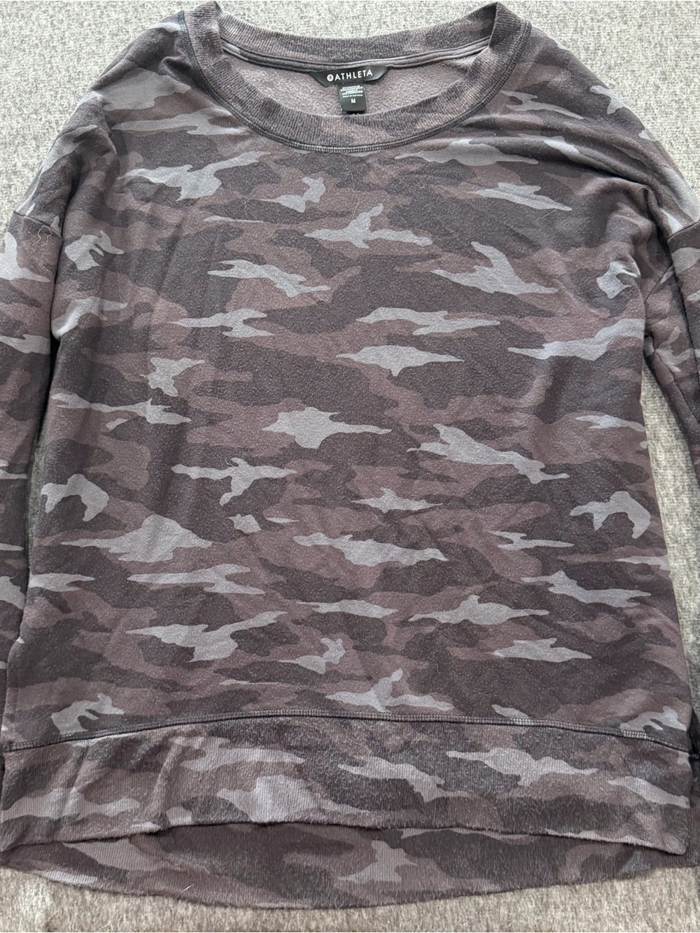 Athleta Girls' Charcoal Camo Pullover Sweatshirt
